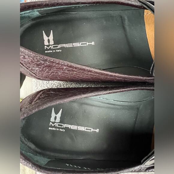 Moreschi 41849 Peccary & Calfskin Loafers Burgundy (SPECIAL ORDER) Men’s SZ 11 - Picture 9 of 10